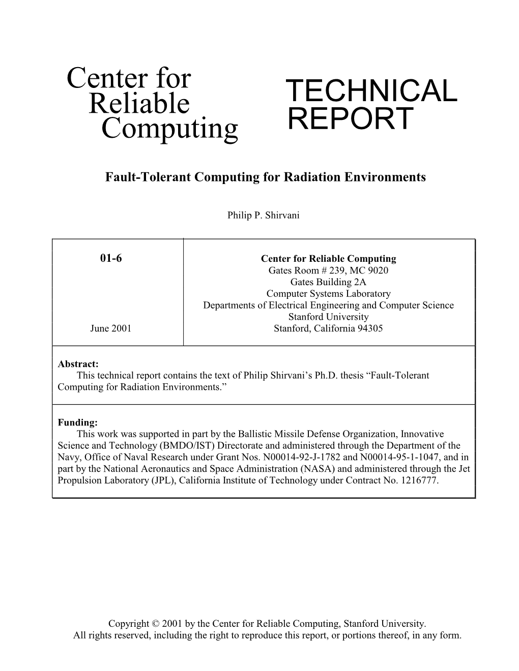Fault-Tolerant Computing for Radiation Environments