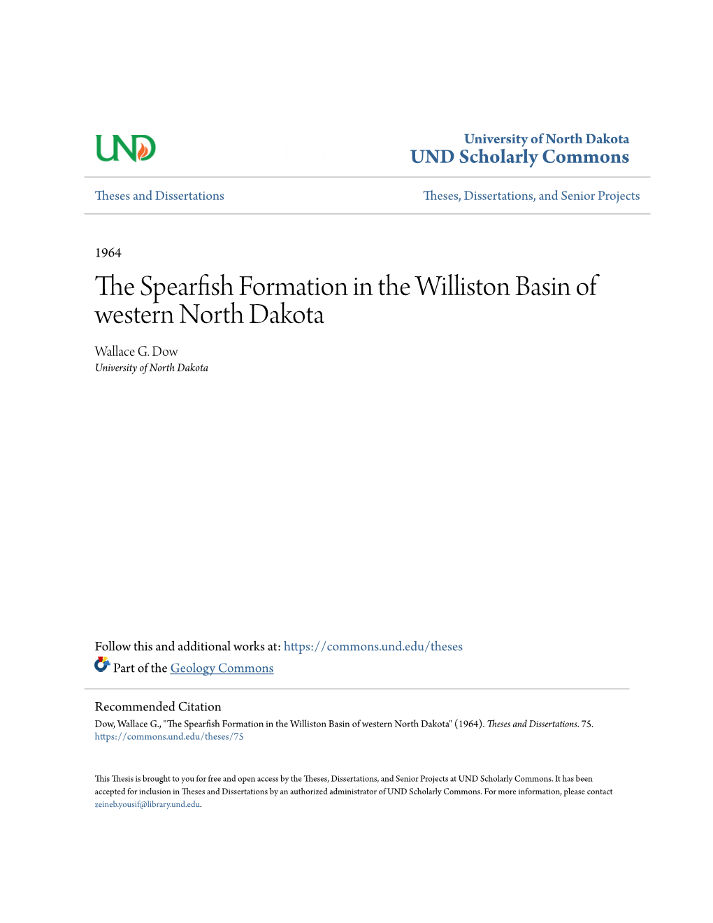 The Spearfish Formation in the Williston Basin of Western North