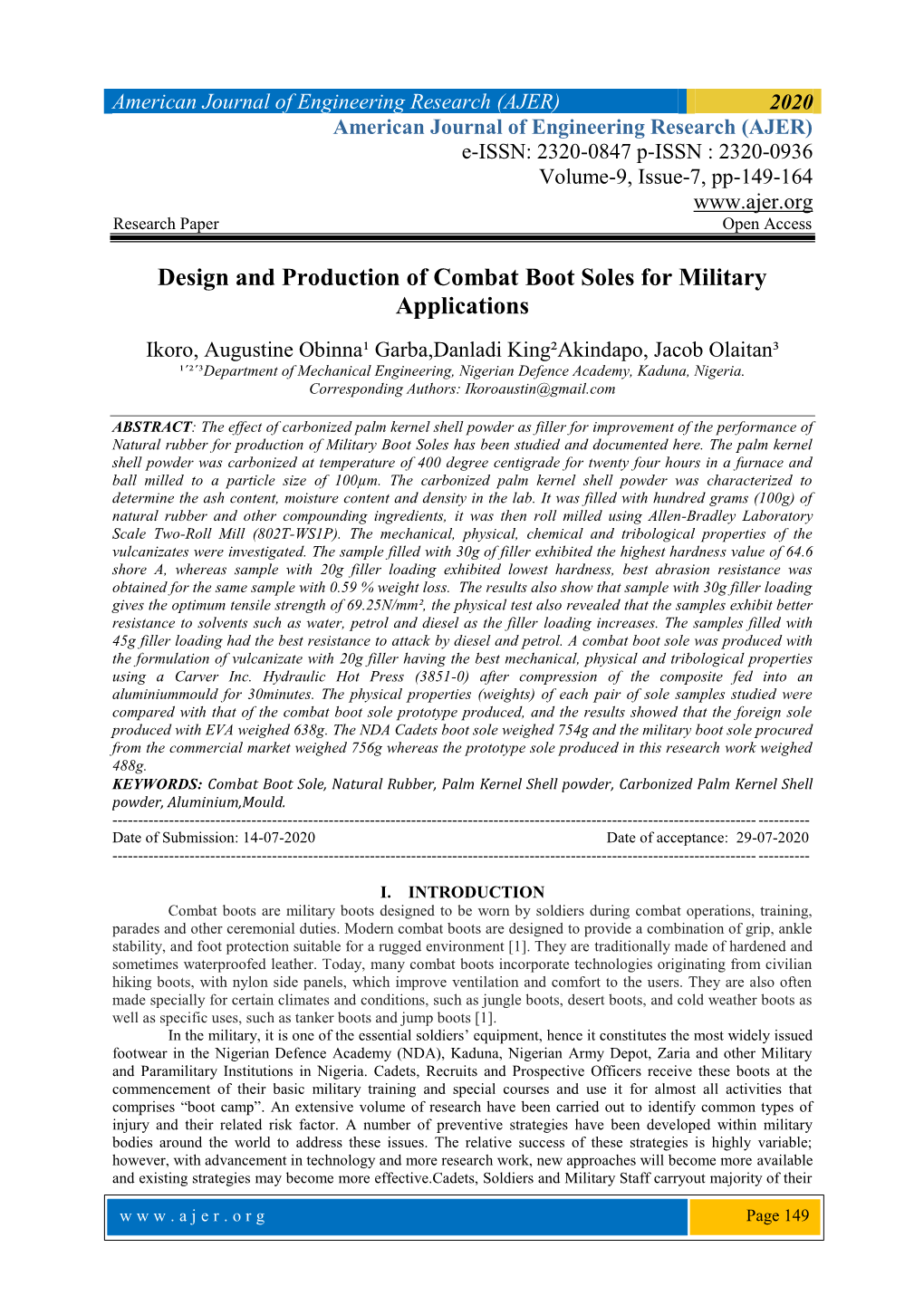 Design and Production of Combat Boot Soles for Military Applications