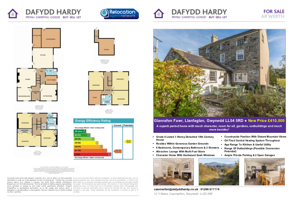 Glanrafon Fawr, Llanfaglan, Gwynedd LL54 5RD New Price £410,000