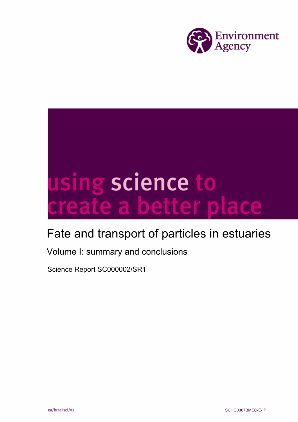 Fate and Transport of Particles in Estuaries Volume I: Summary and Conclusions