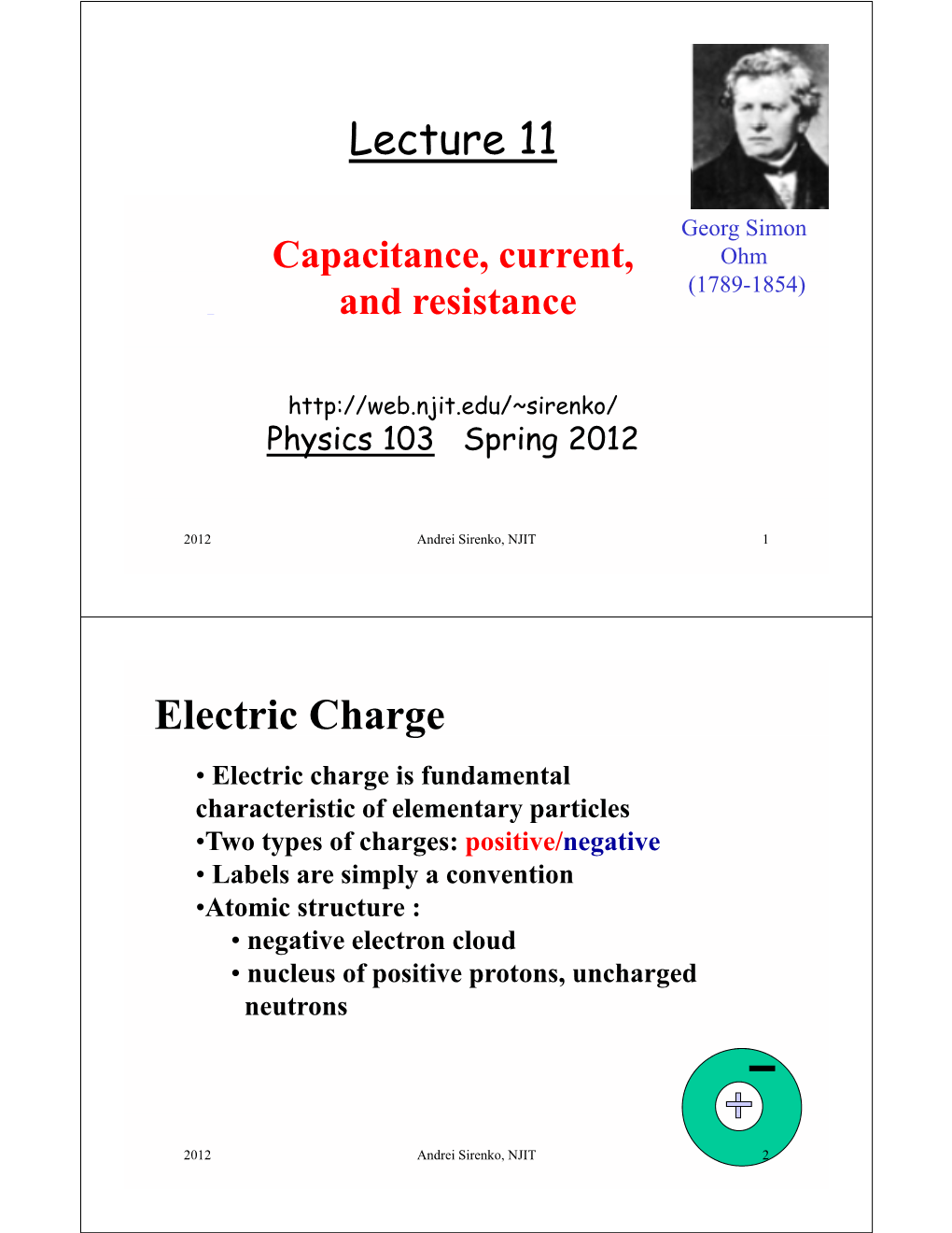 Lecture 11 Electric Charge