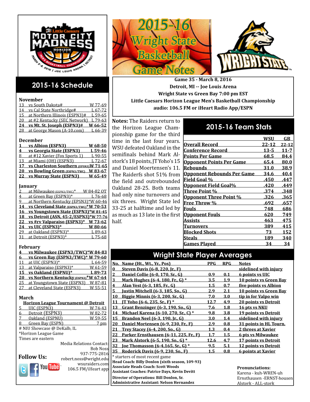 2015-2016 Game Notes