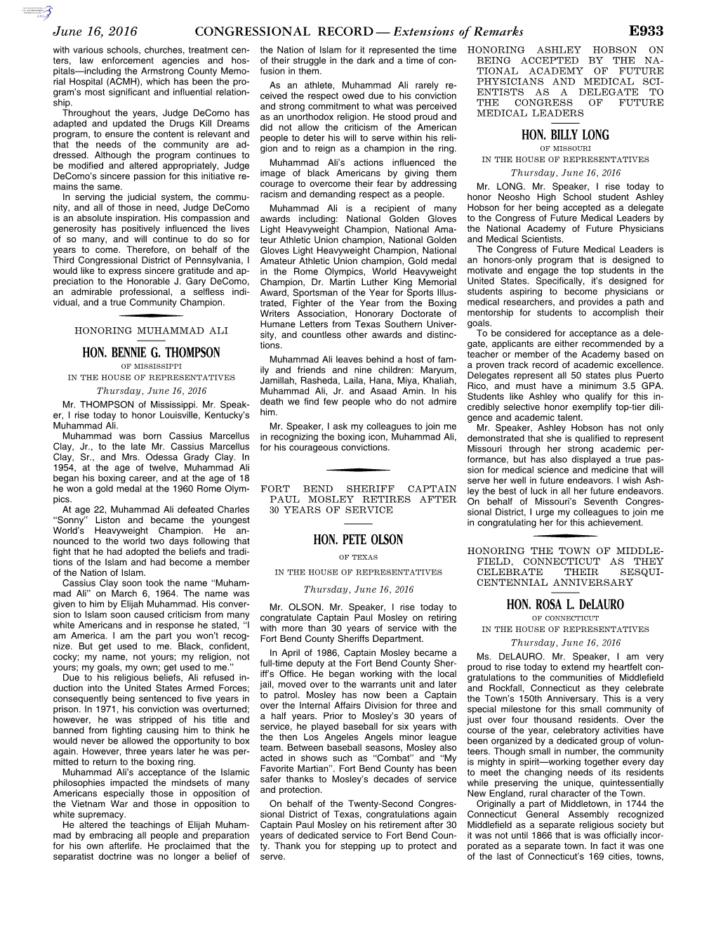 CONGRESSIONAL RECORD— Extensions Of