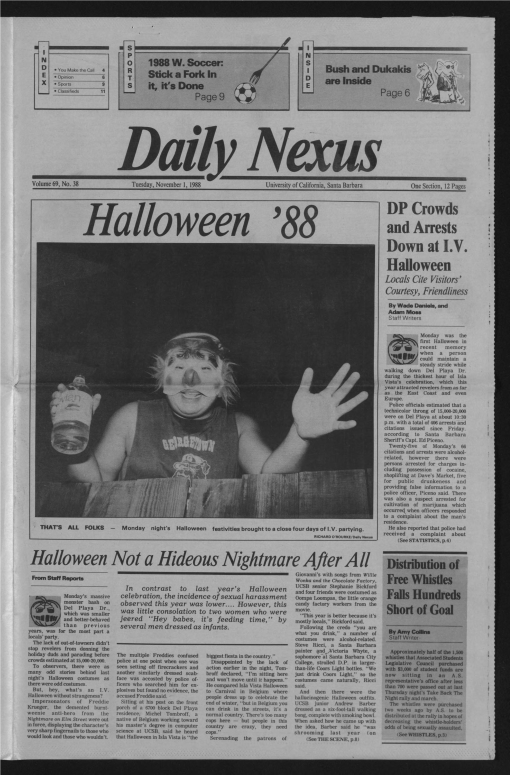 Halloween ’88 and Arrests Down at I.V