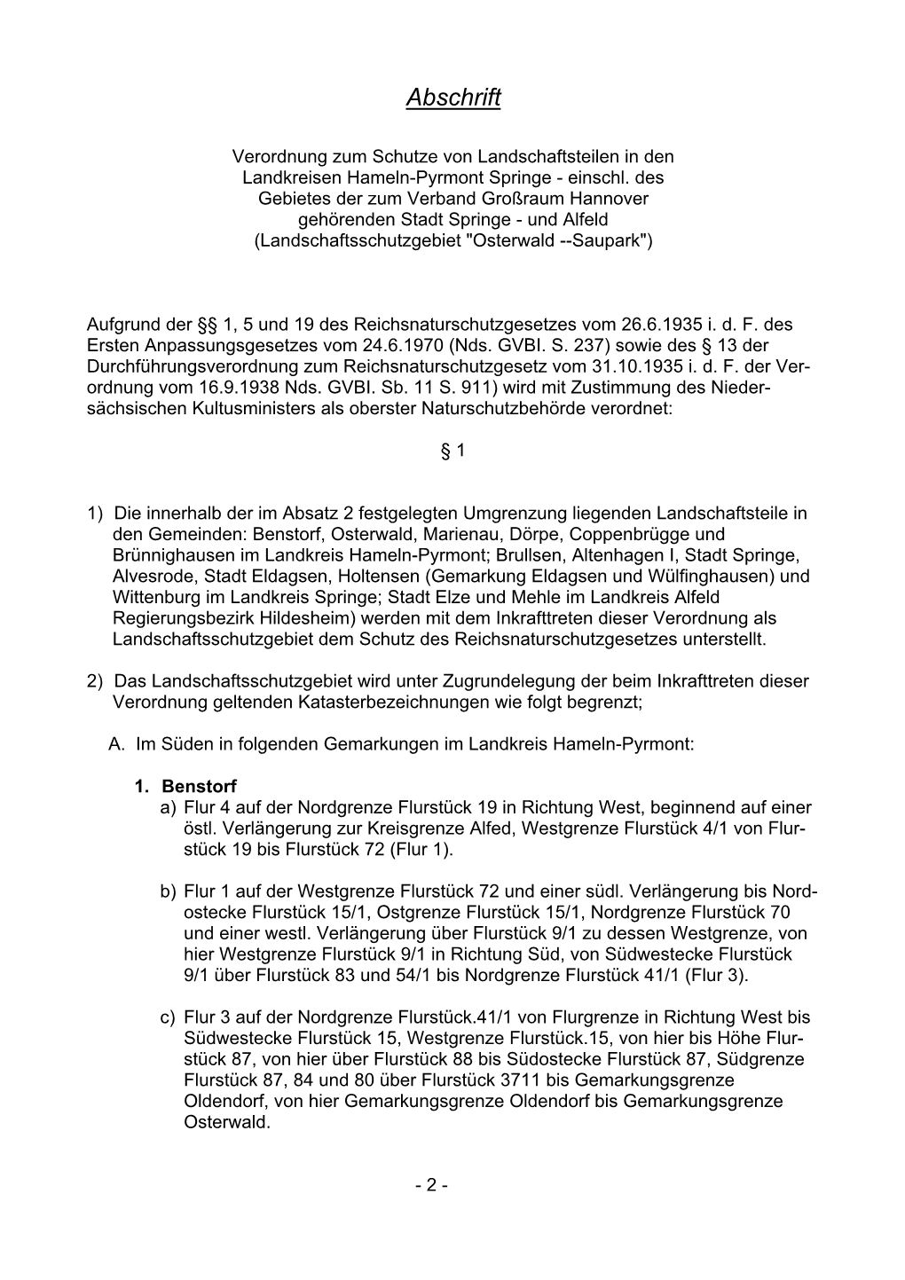 Landschaftsschutzgebietsverord