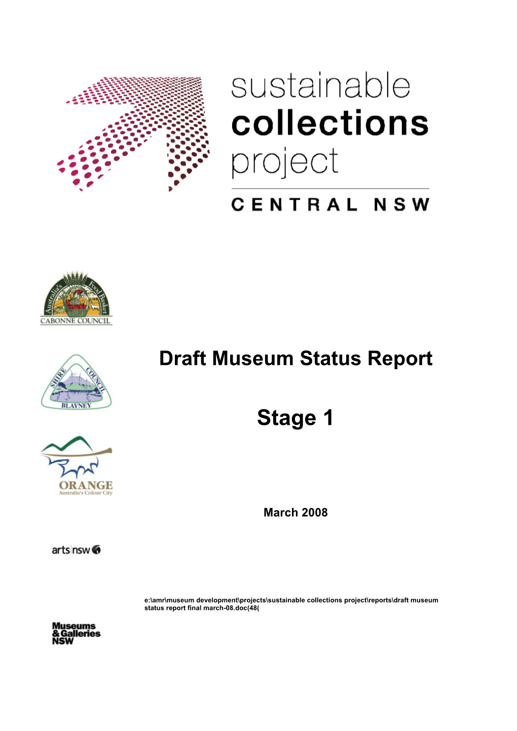 Draft Museum Status Report Stage 1