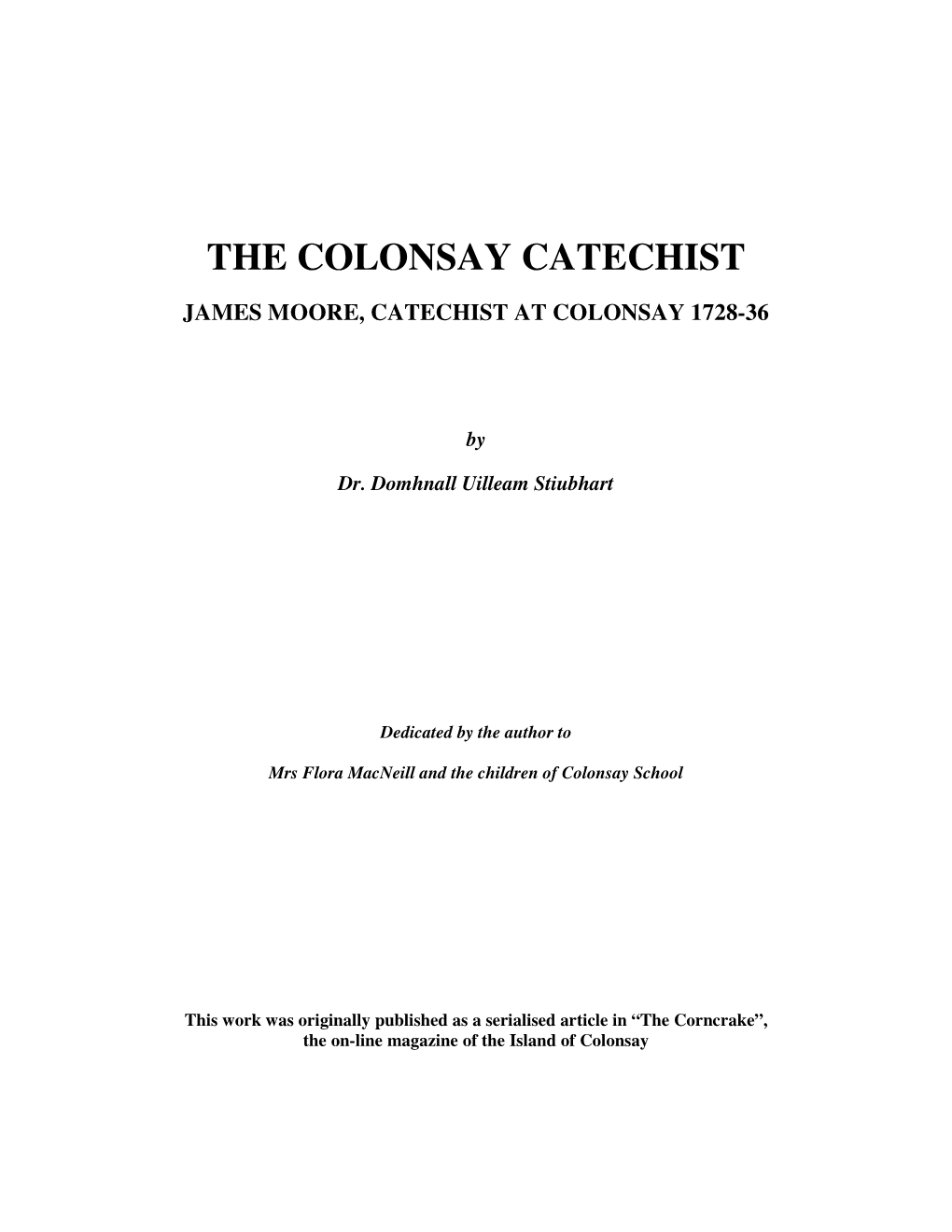 The Colonsay Catechist