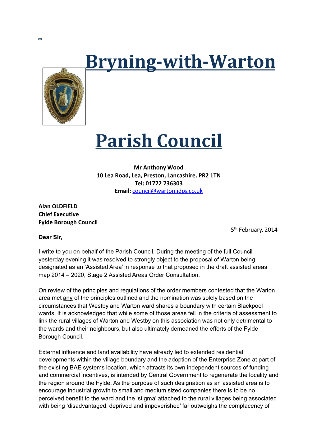 Bryning-With-Warton Parish Council