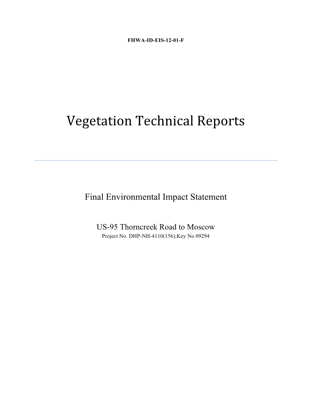 Vegetation Technical Reports