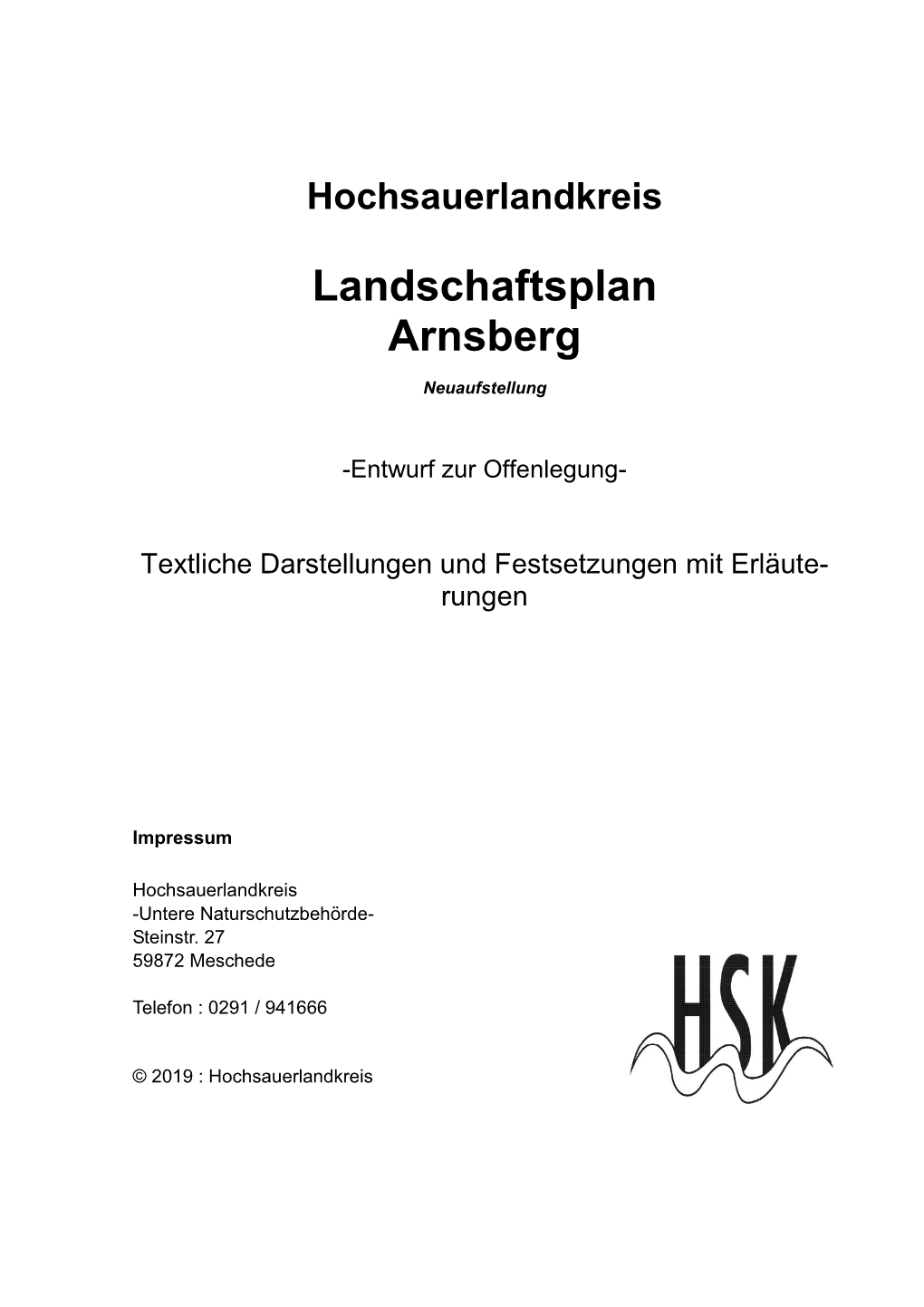 Offenlegung Landschaftsplan Arnsberg Textteil