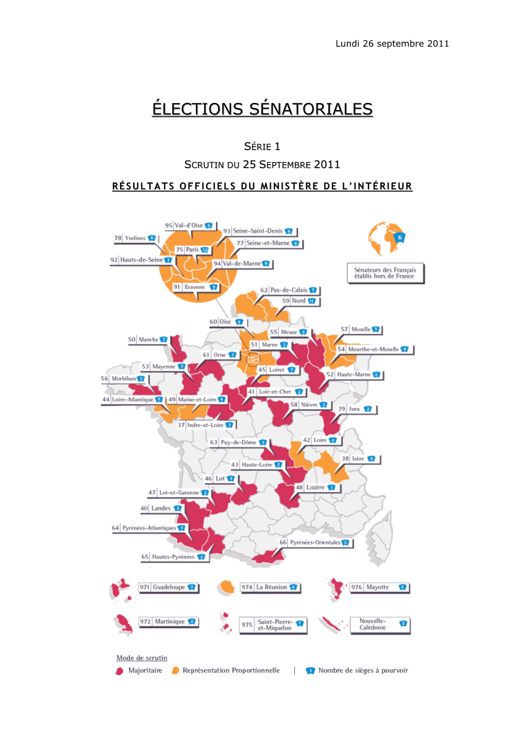 Élections Sénatoriales