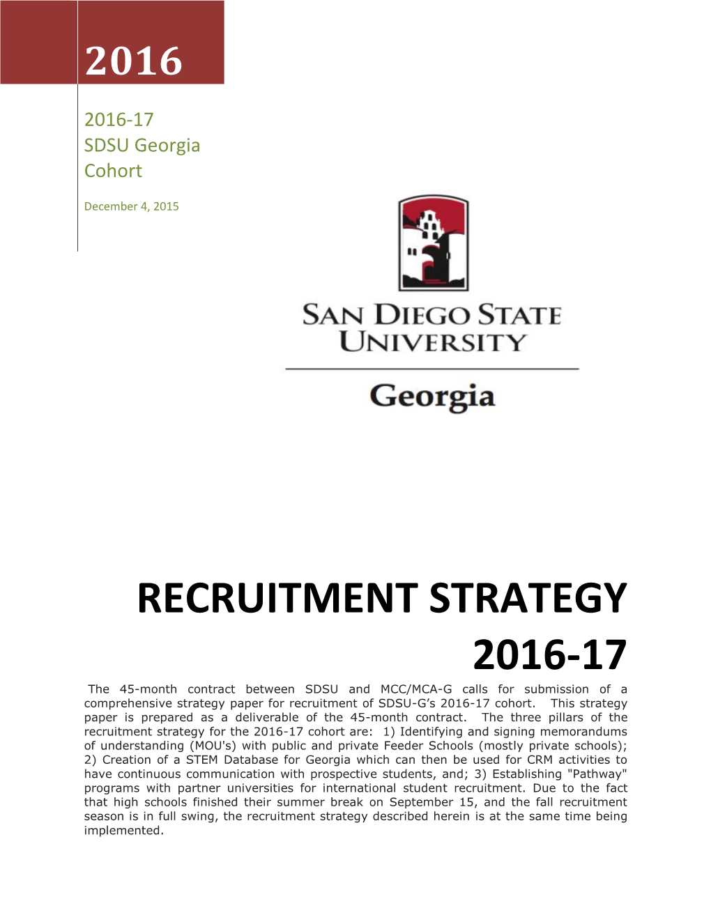 Recruitment Strategy 2016-17