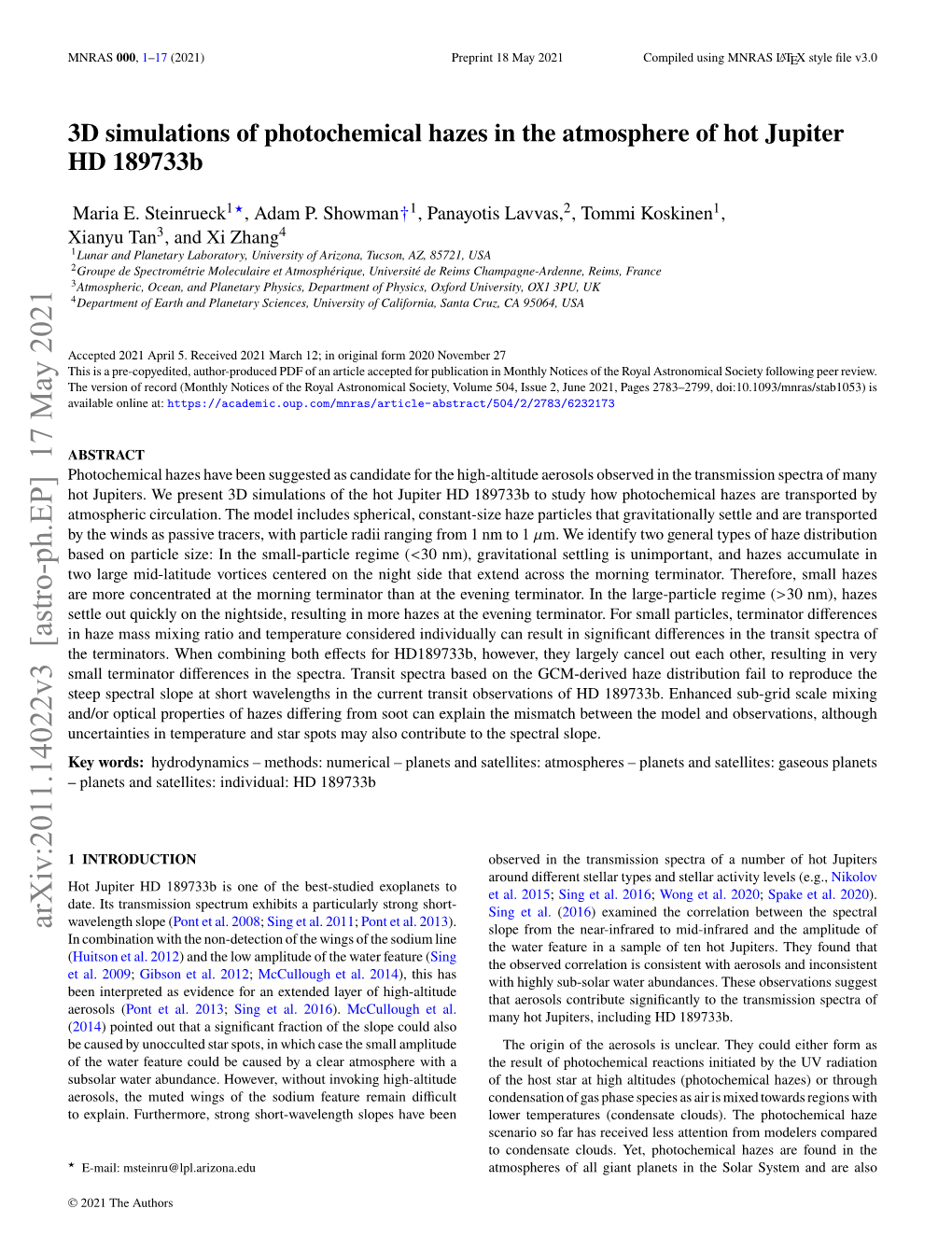 3D Simulations of Photochemical Hazes in the Atmosphere of Hot Jupiter HD 189733B