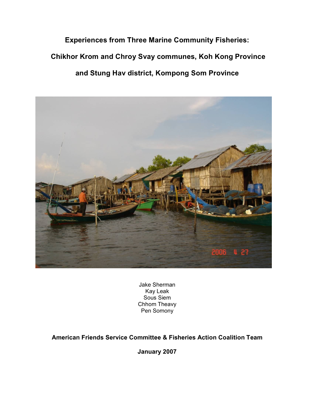 Chikhor Krom and Chroy Svay Communes, Koh Kong Province And