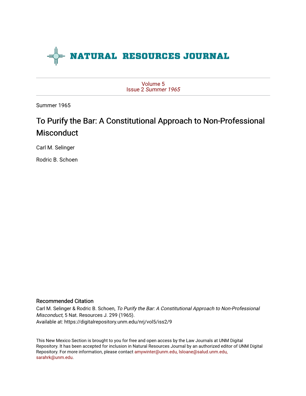 To Purify the Bar: a Constitutional Approach to Non-Professional Misconduct
