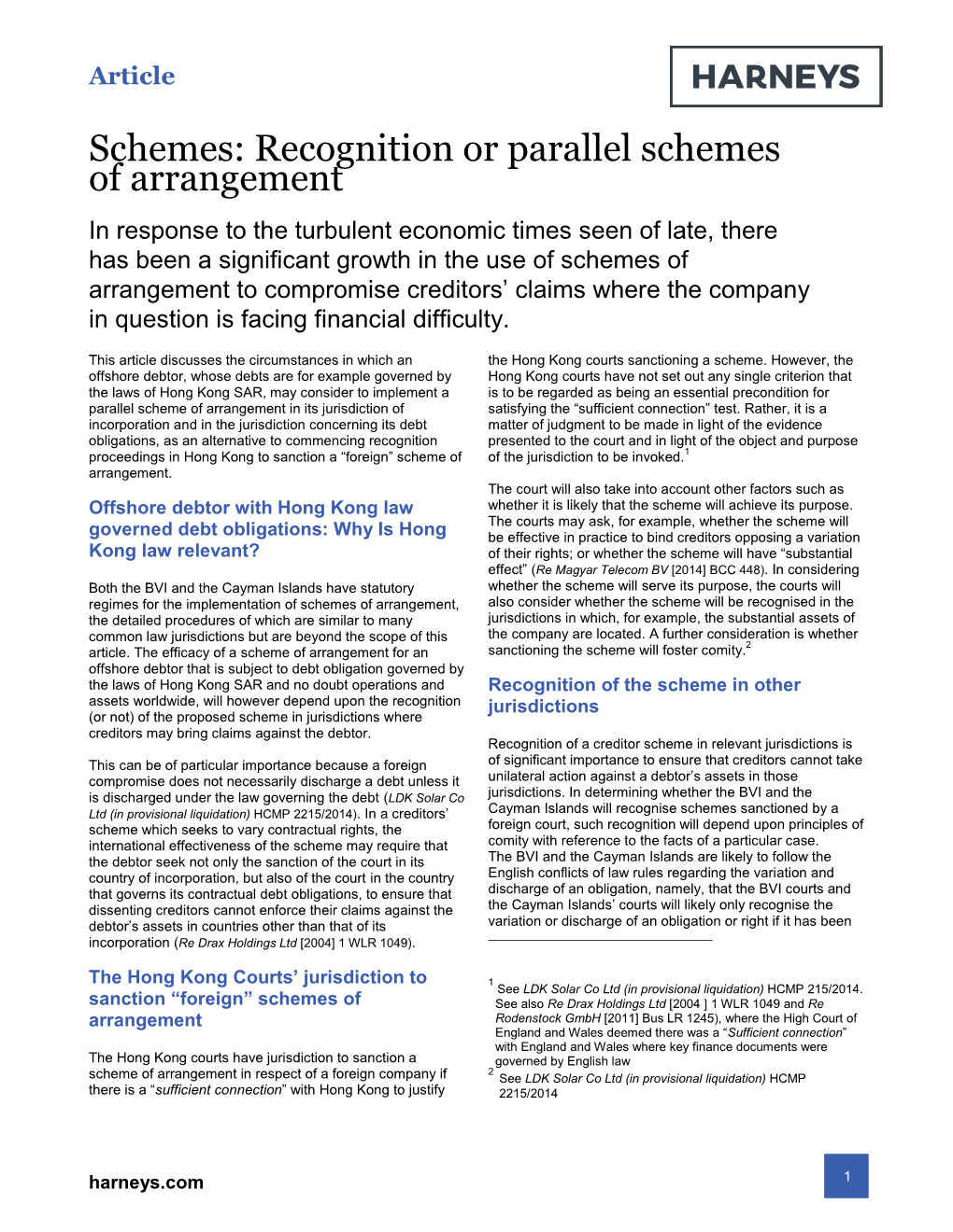 Recognition of Parallel Schemes of Arrangement