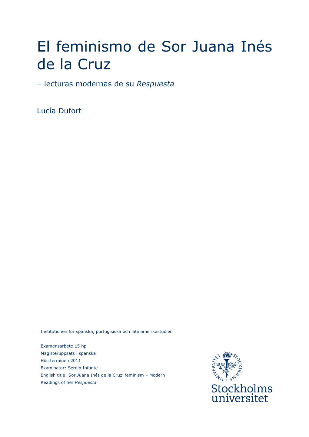 El Feminismo De Sor Juana Inés De La Cruz