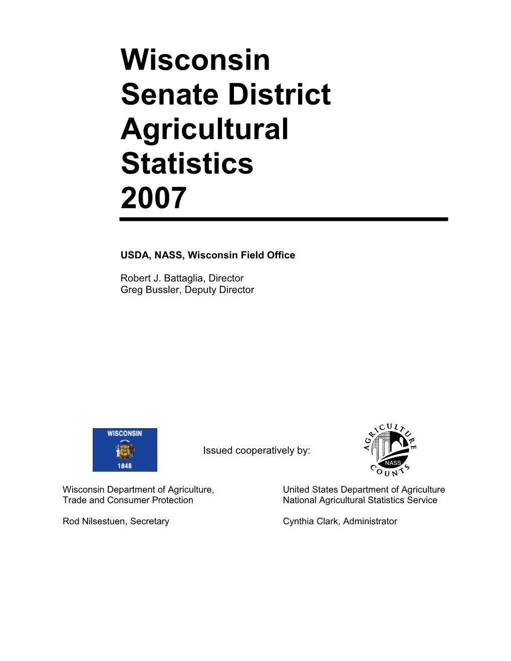 Wisconsin Senate District Agricultural Statistics 2007