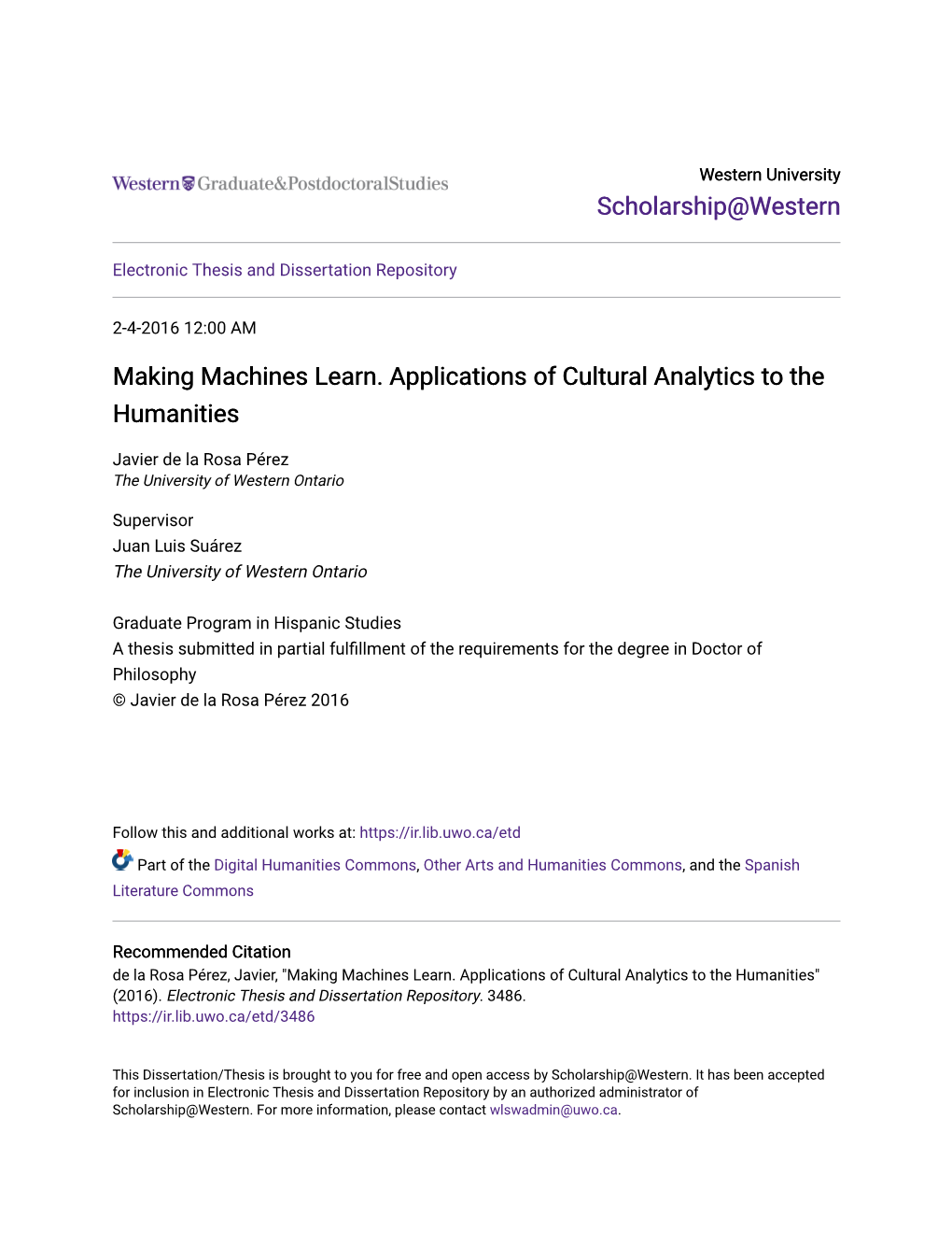 Making Machines Learn. Applications of Cultural Analytics to the Humanities