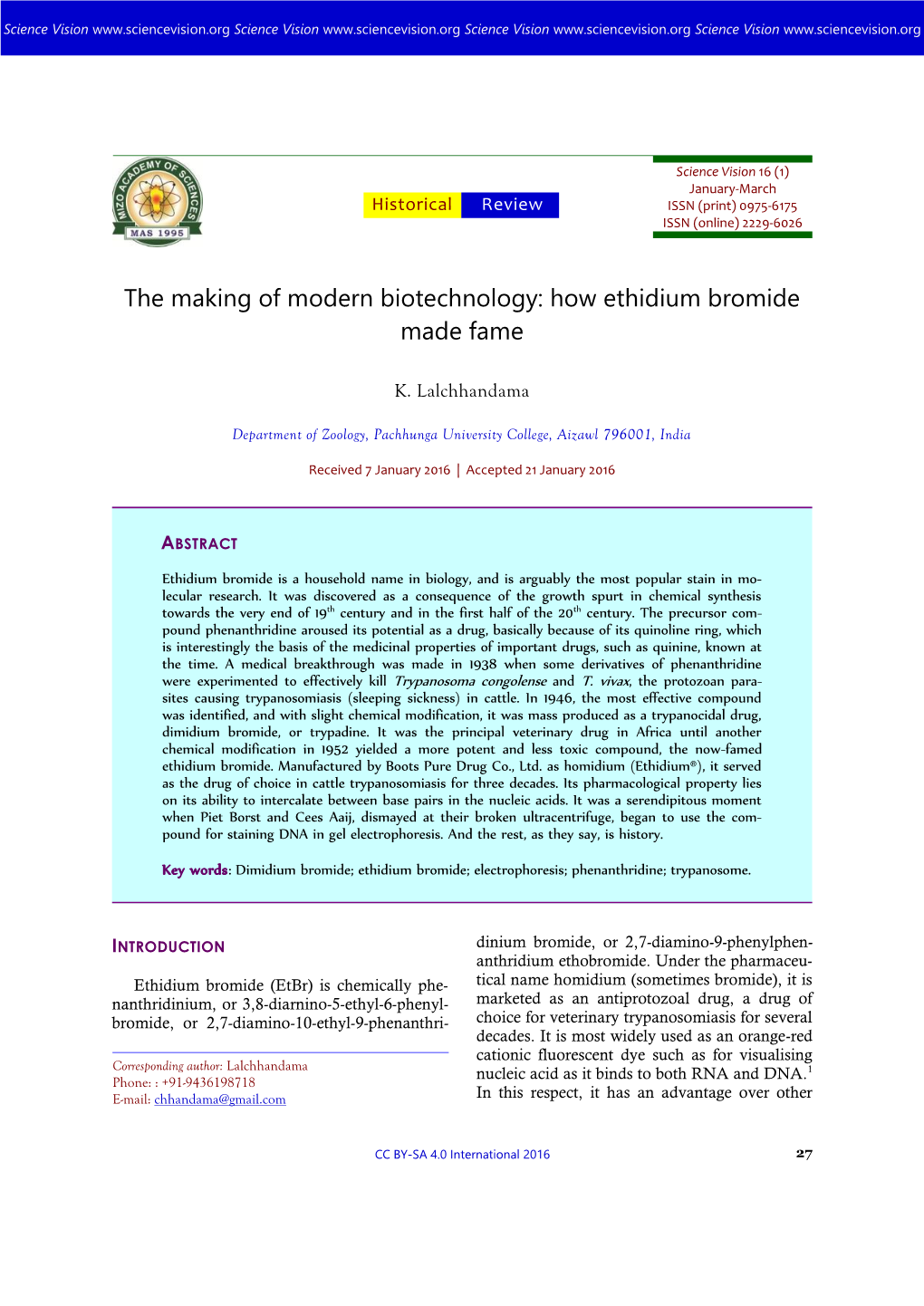 How Ethidium Bromide Made Fame