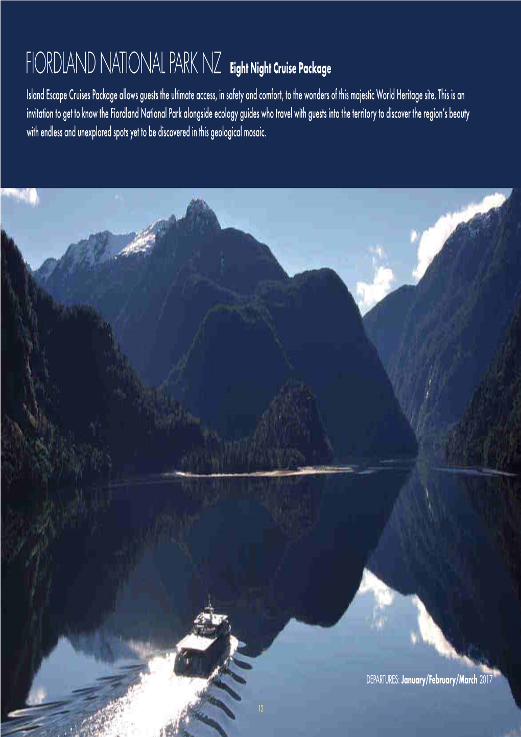 FIORDLAND NATIONAL PARK NZ Eight Night Cruise Package
