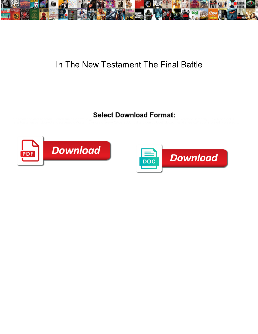 In the New Testament the Final Battle