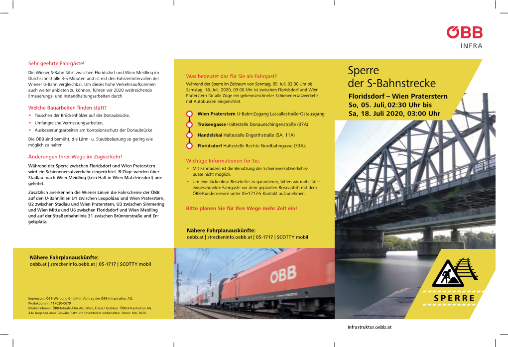 Flyer SB-Sperre Praterstern-Floridsdorf