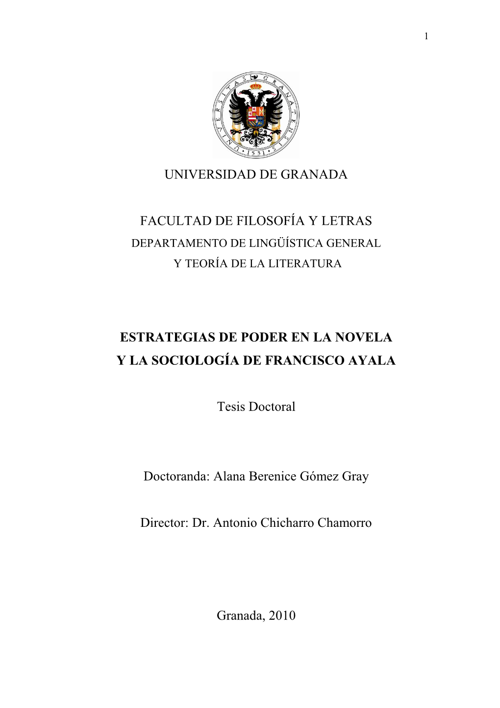 Universidad De Granada Facultad De Filosofía