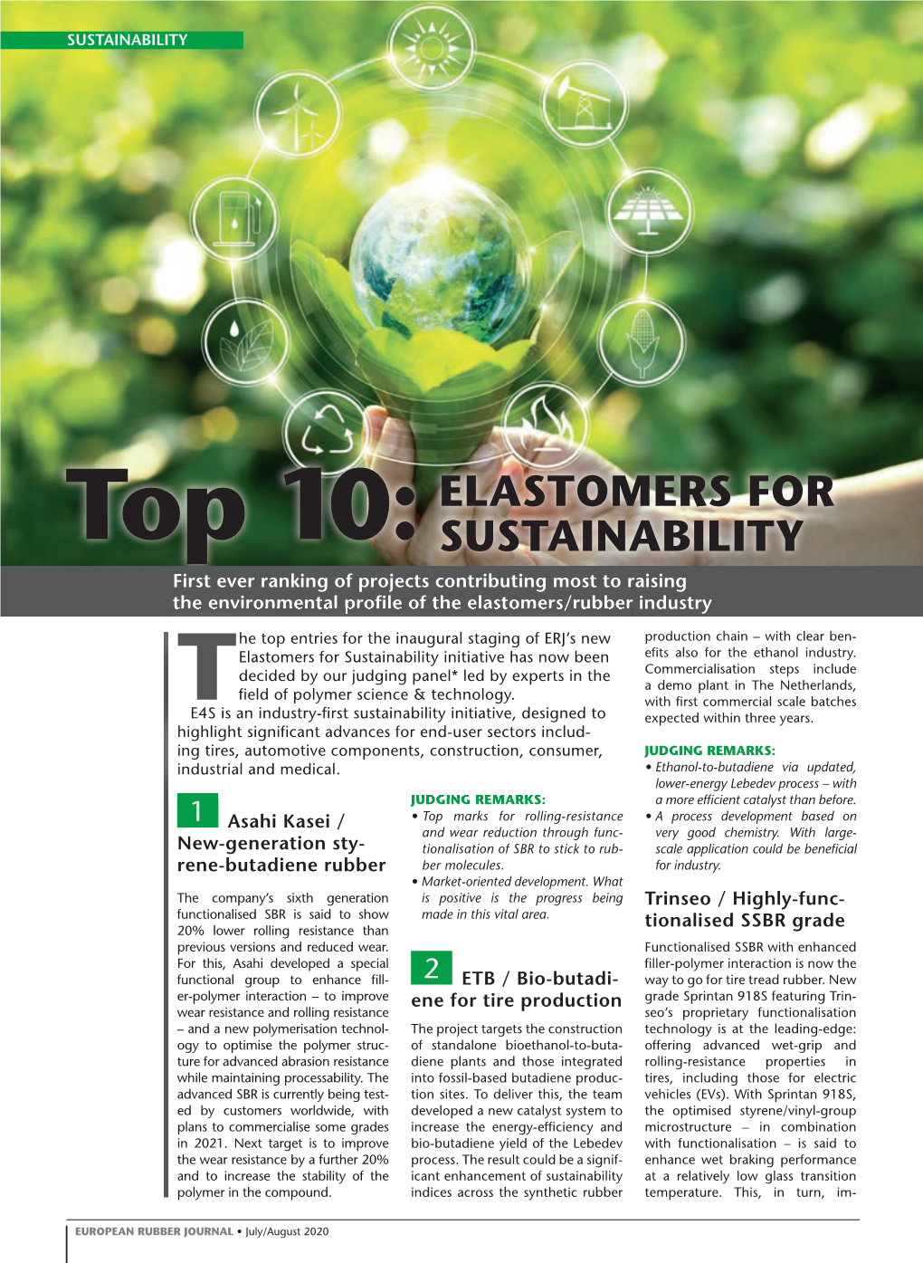 Top 10:ELASTOMERS for SUSTAINABILITY