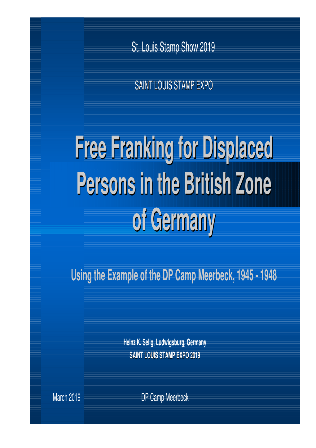 Free Franking for Displaced Persons in the British Zone of Germany