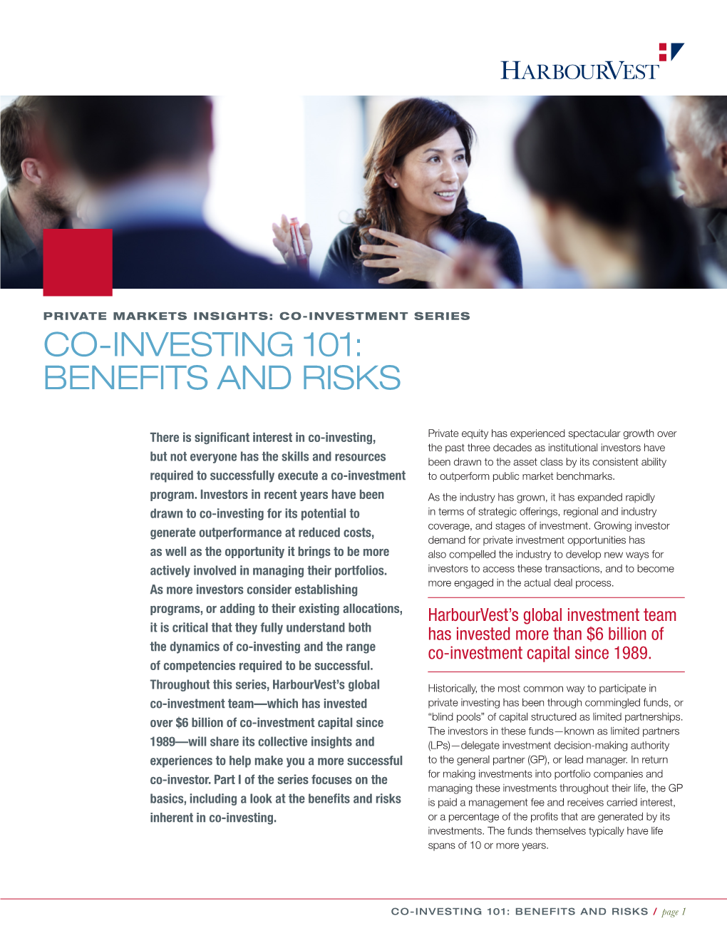 Co-Investing 101: Benefits and Risks