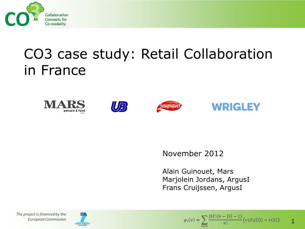 CO3 Case Study: Retail Collaboration in France