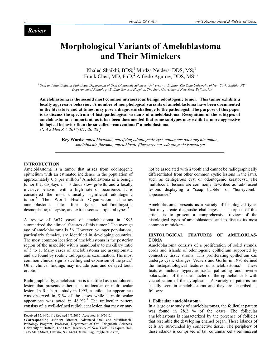 Morphological Variants of Ameloblastoma and Their Mimickers