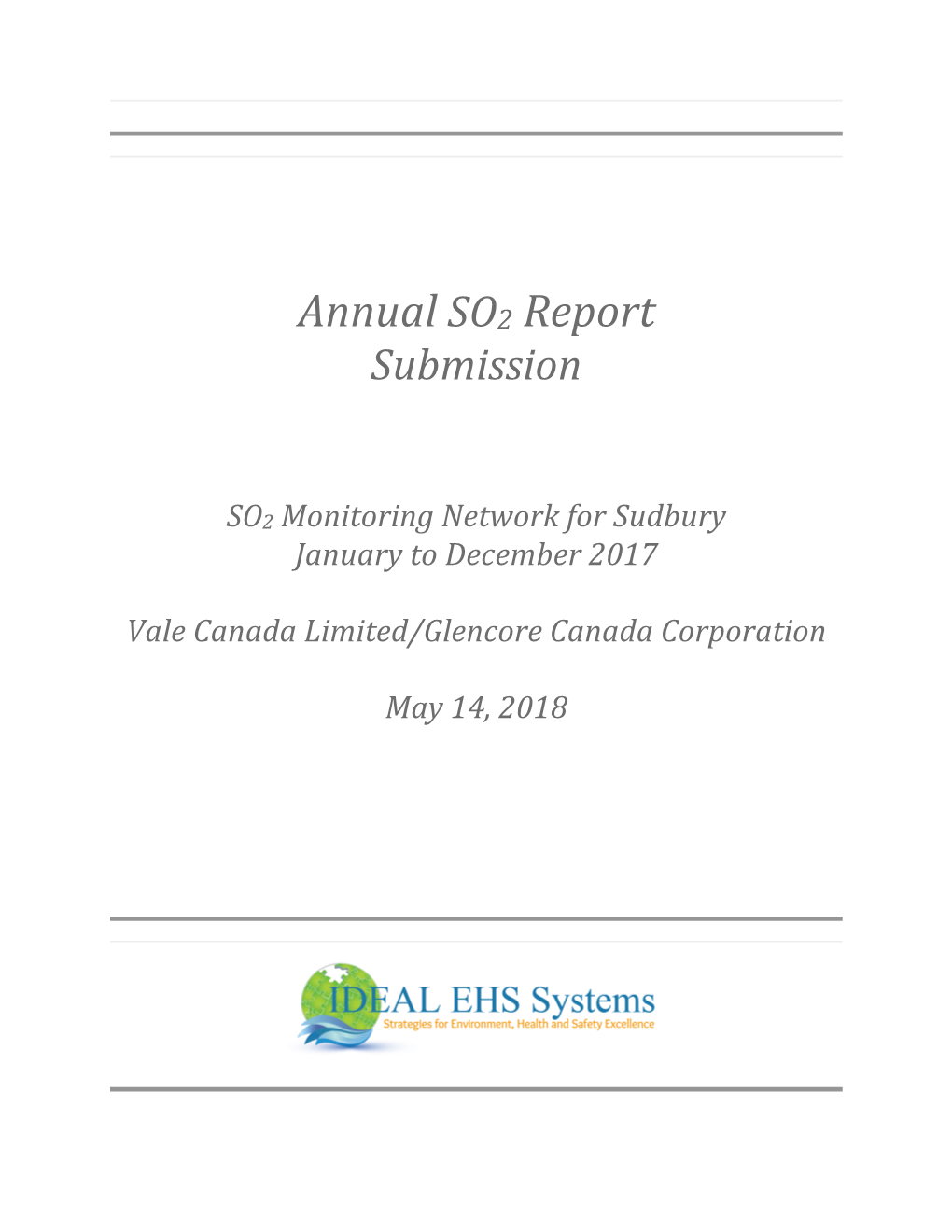 2017 Sudbury Annual SO2 Report DRAFT V0