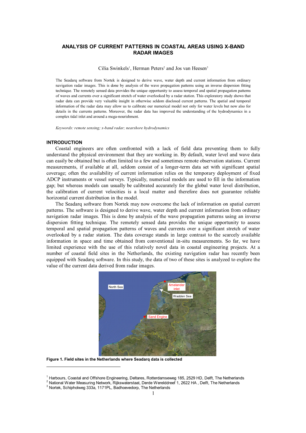 1 Analysis of Current Patterns in Coastal Areas