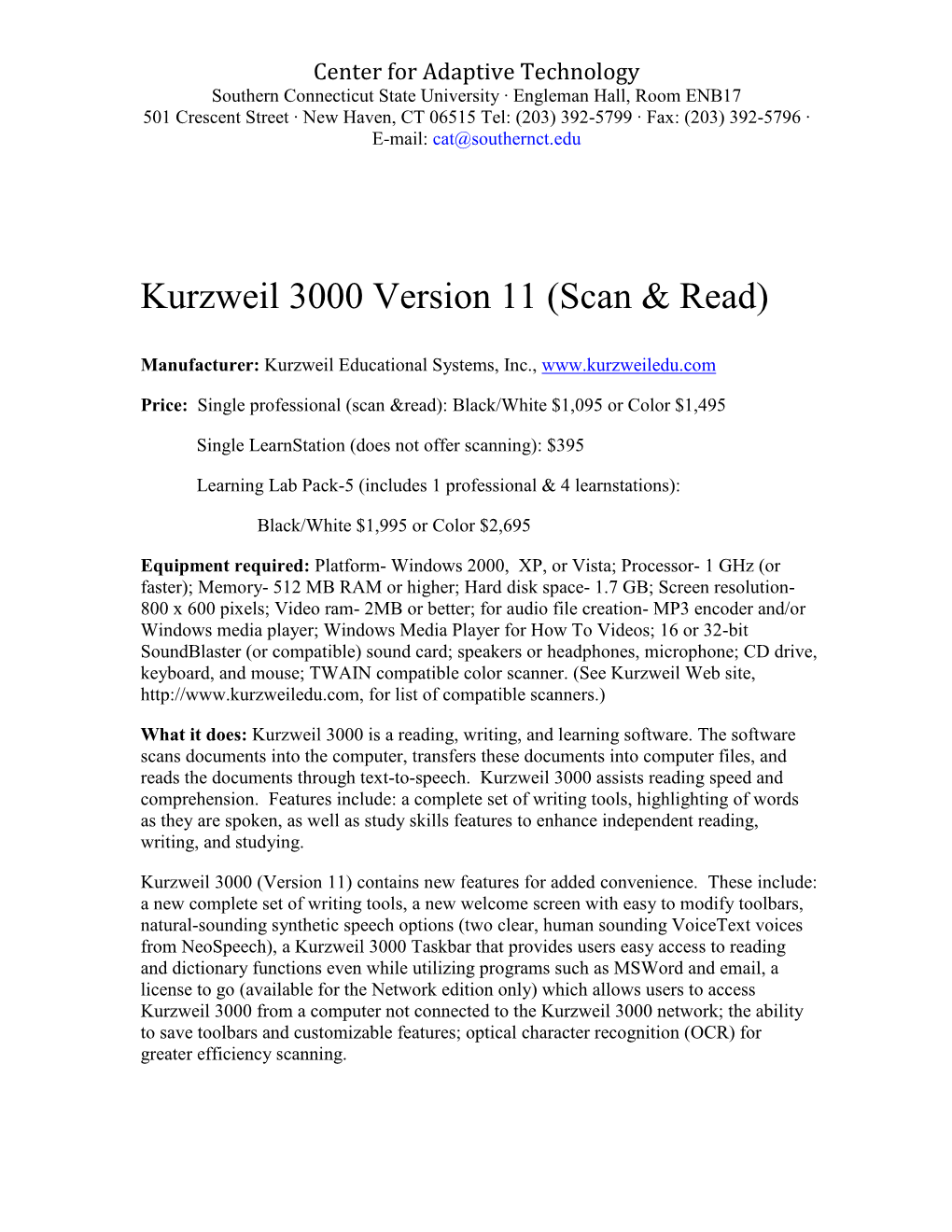 Kurzweil 3000 Version 10 (Scan & Read)