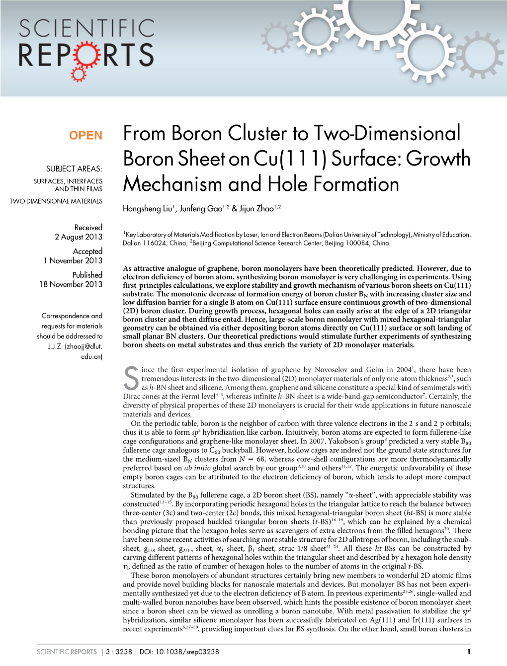 From Boron Cluster to Two-Dimensional
