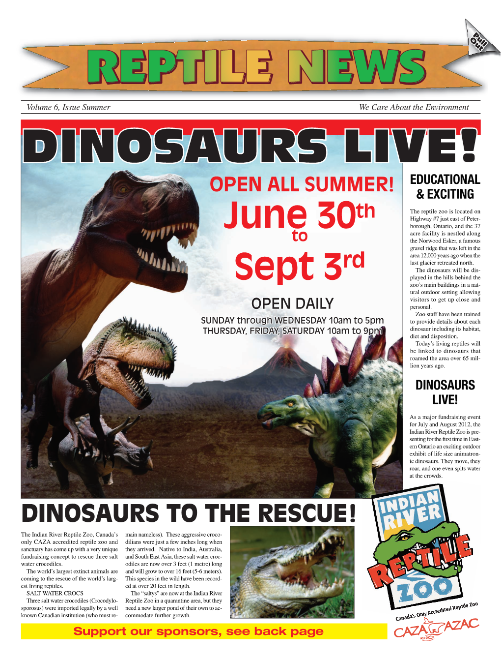Dinosaurs Live! Educational Open All Summer! & Exciting