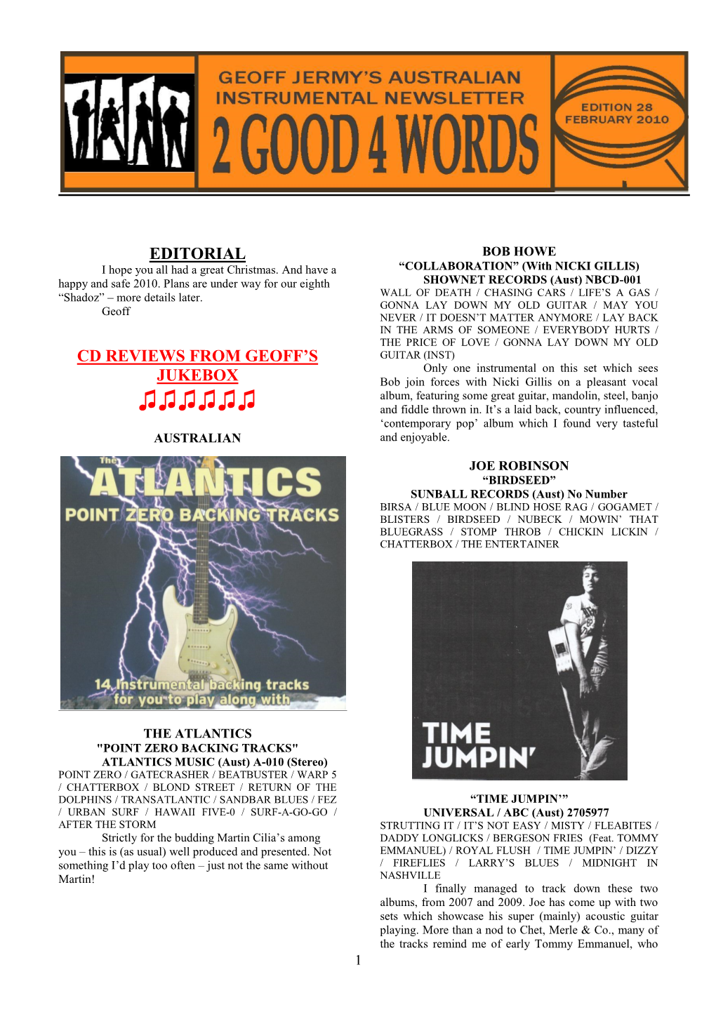 Instrumental Newsletter