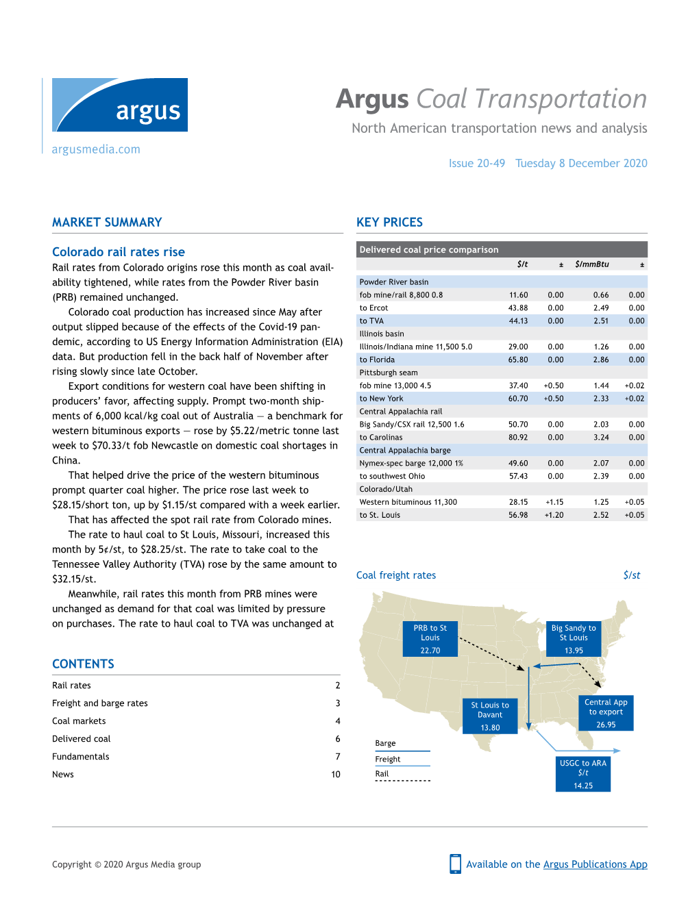 Argus Coal Transportation North American Transportation News and Analysis