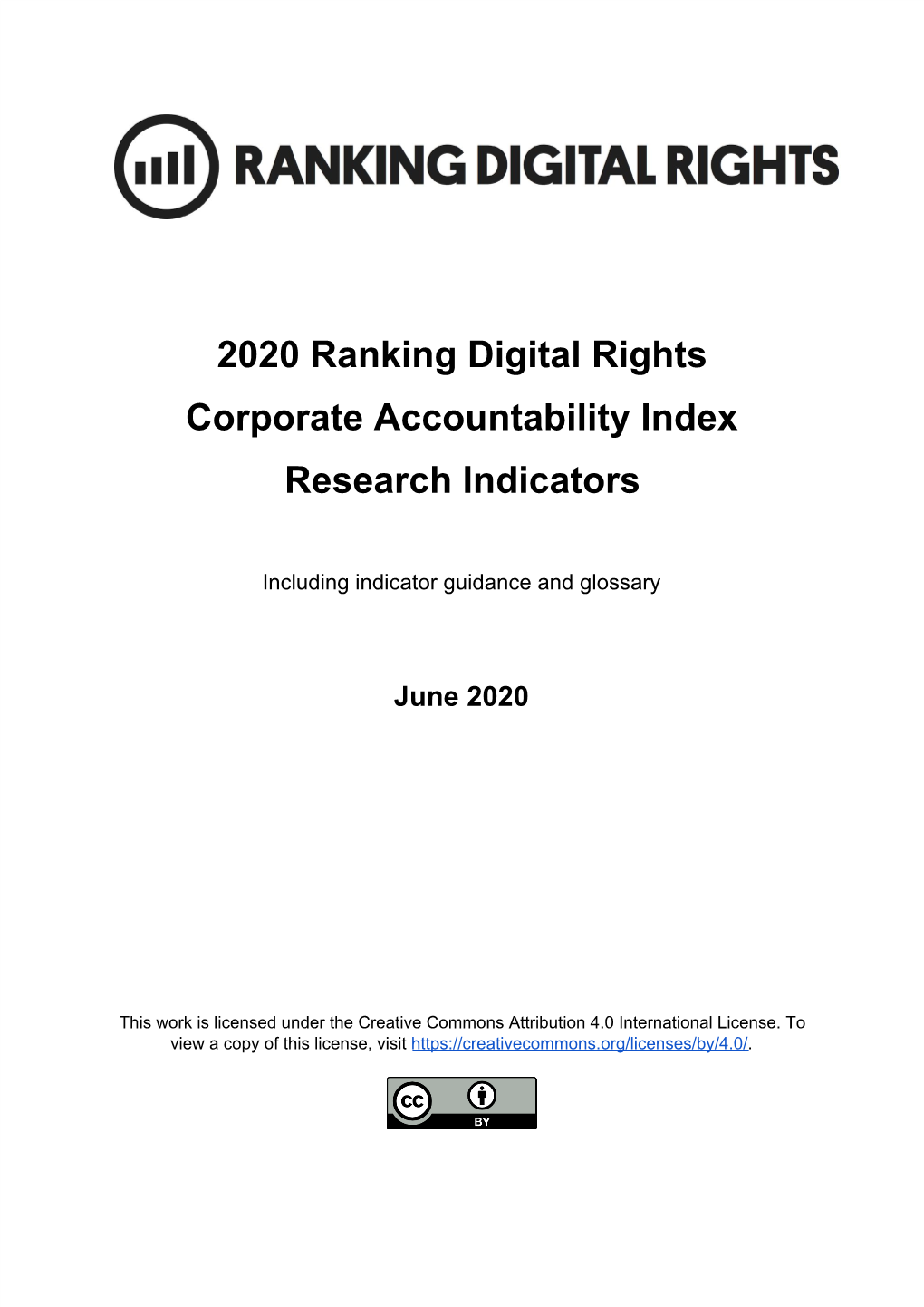 2020 Ranking Digital Rights Corporate Accountability Index Research Indicators ​