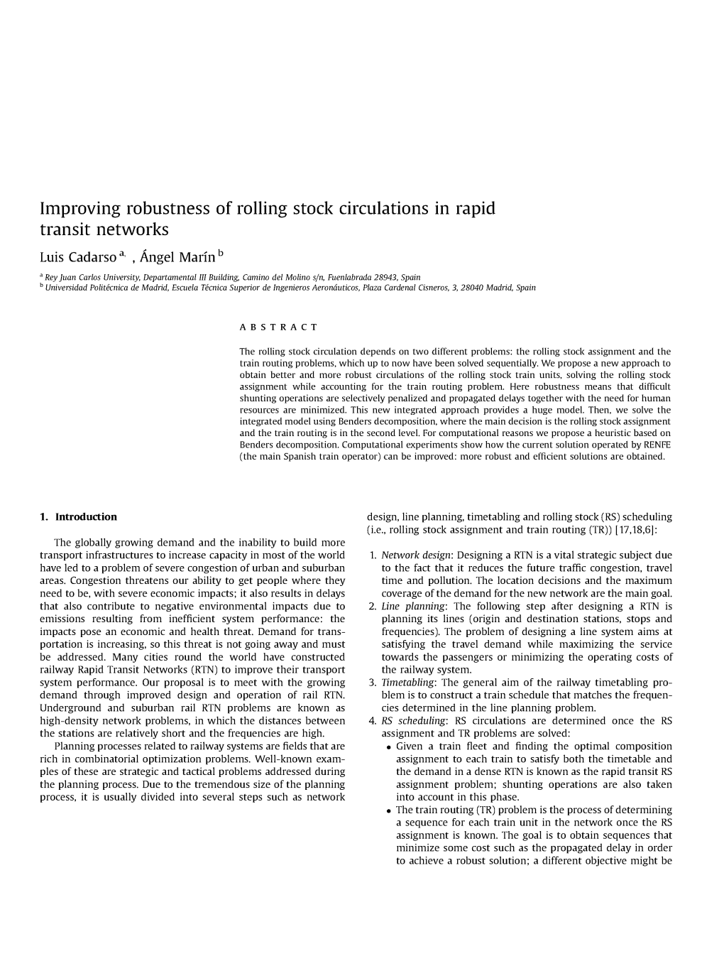 Improving Robustness of Rolling Stock Circulations in Rapid Transit Networks