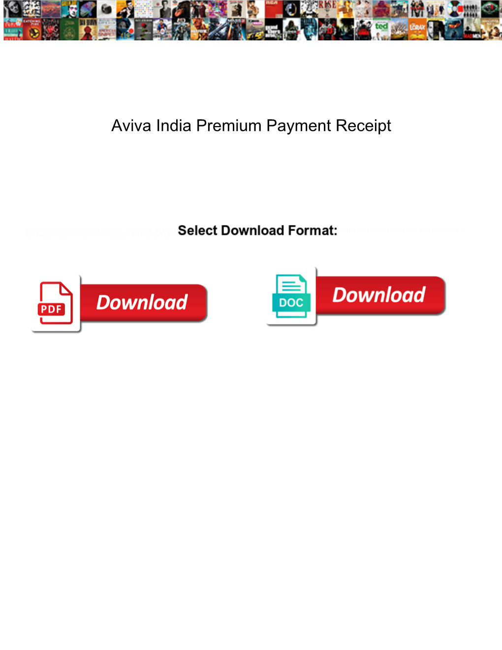 Aviva India Premium Payment Receipt
