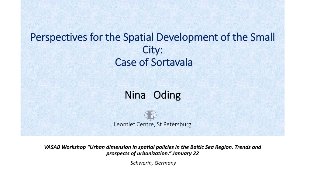 Case of Sortavala Nina Oding, Leontief