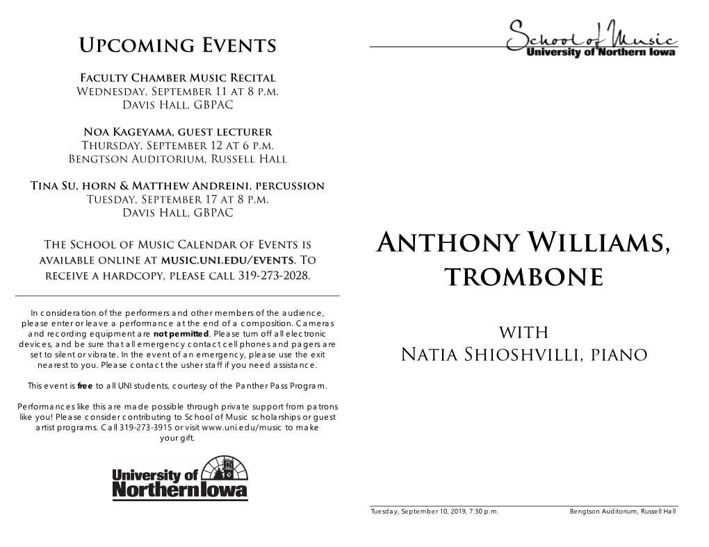 Anthony Williams, Trombone