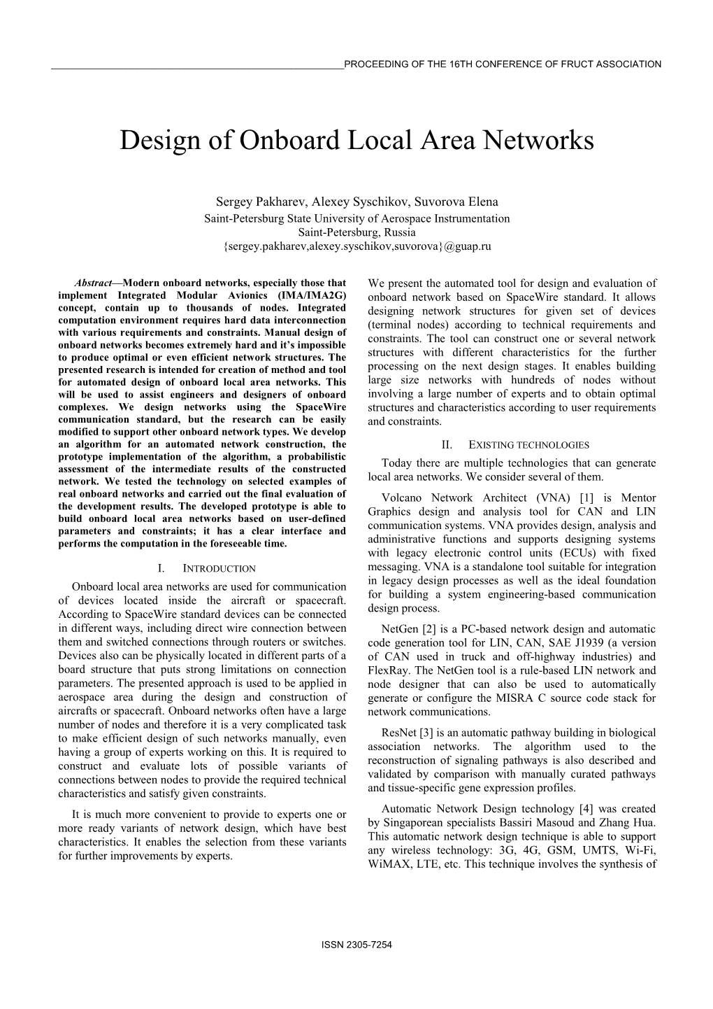 Design of Onboard Local Area Networks