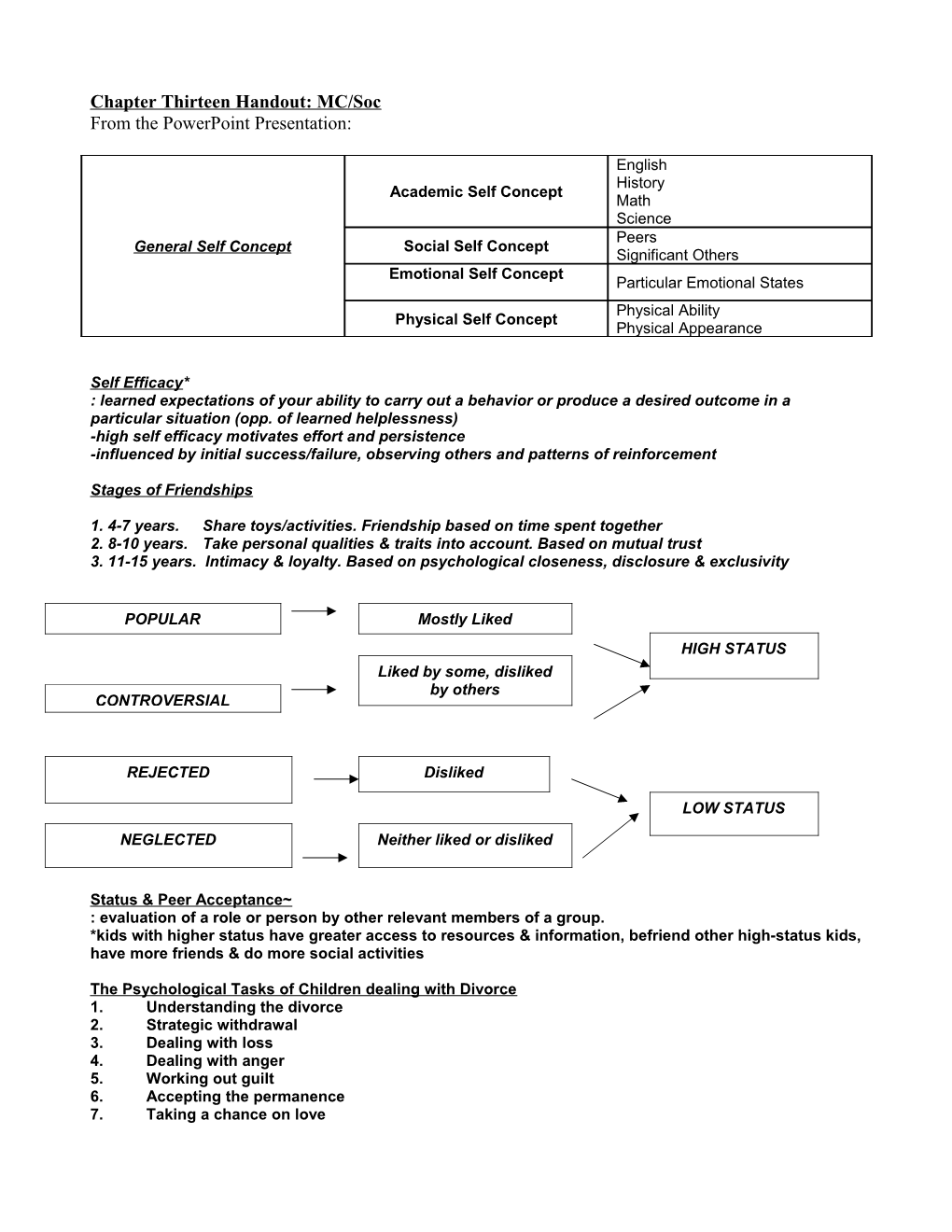 Chapter One Handout: Introduction/Methods