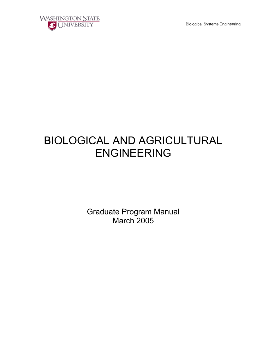 Graduate Program Manual