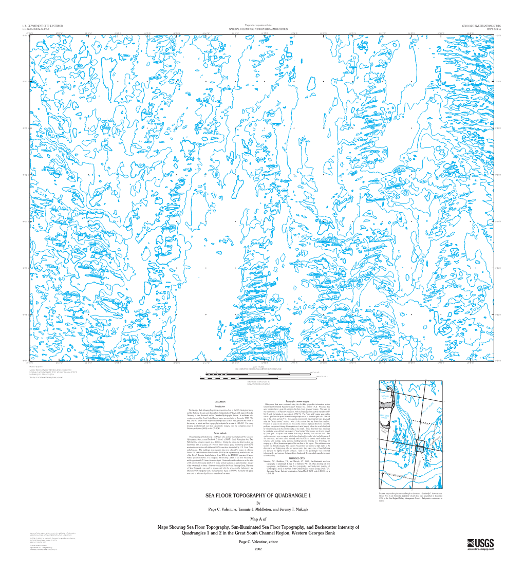 SEA FLOOR TOPOGRAPHY of QUADRANGLE 1 1994 by the New England Fishery Management Council